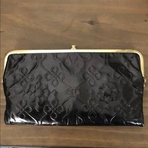 Black Leather Hobo Clutch